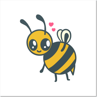 Cute Chubby Bee Drawing Illustration Posters and Art